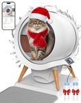 Honeyguaridan Automatic Cat Litter Box,IPX5 Waterproof Self Cleaning Litter Boxes,Smart App-Controlled with 4 Cleaning Modes, Odor-Free,Safety Protection Includes Trash Bags,for Multiple Cats