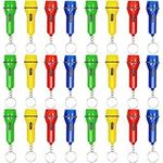 THE TWIDDLERS - 24 Mini Torch Flashlight Keychains - Assorted Colours, Ideal as Party Bag Fillers for Kids