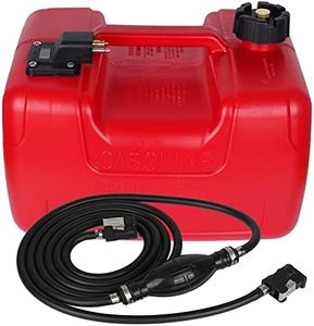 3 Gallon/12L Rectangular Portable Boat Fuel Tank with Hose Connector for Marine Outboard Motor Fuel Tank - Red (1pack)