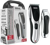 Wahl Clipper Cordless Chrome Pro Hair Clippers for Men and Battery Hair Trimmer Combo for Full Haircuts and Touch-Up Trims – Model 3026590