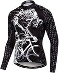 Men's Cycling Jersey Long Sleeve Pro Brand Team Reflective Bicycle Shirts Jacket Skull Ride