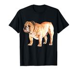 Watercolor English British Bulldog T-Shirt