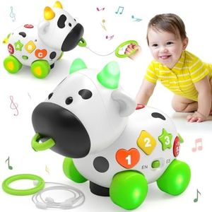 Musical Cow Baby Toys 6-12 Month 1-2 Year Old, Crawling & Walking Infant Development Toy for 9-12-18 Month, Educational Toddler Toys Age 1-2, Christmas Birthday Gift for 1+ Yr Boy Girl