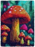 Ylkgogo Latch Hook Kits for Adults, Color Printed DIY Rug Carpet Needlework for Home Decoration Festival Gift 20.5"X 15" (Mushroom)