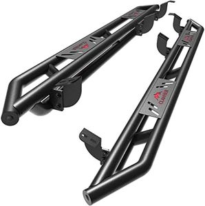 Clamber Running Board for 2007-2021 Toyota Tundra CrewMax with 4 Full-Size Doors, Solid Three-Tube Style for Safe and Easy Access, Textured Black, Nerf Bars, Heavy-Duty Side Step, Truck Armor Board