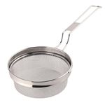 Kuber Industries Stainless Steel Deep Fry Strainer for Kitchen - Chips & Pasta Cooking Jhara/Filter/Channi with Handle - Silver