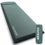 INVOKER Camping Sleeping Pad – 3.1 inch UltraThick Elasticity Foam Self-Inflating Insulated Durable Camping Mat Air Mattress with Pillow, for Tent, Car, Camping, Traveling, Green