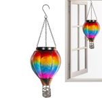 Fenytay 2 Solar Hot Air Balloon Lantern - Solar Balloon Lights Outdoor Garden - Colorful Outdoor Hangings Waterproof Decorative Lights, Outdoor Solar Landscape Lights for Yard Patio Porch