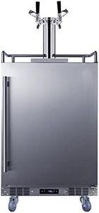 Summit Appliance BC74OSCOMTWIN 24" Wide Built-In Outdoor Commercial Beer Kegerator, 5.6 cu.ft. Interior, Weatherproof, Dual Tap System, Removable Locks, Digital Thermostat, Pro Style Handle, 4 Casters