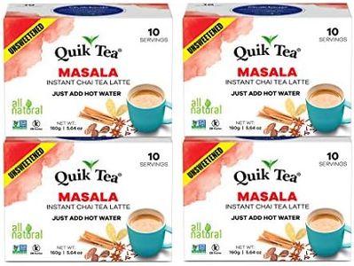 QuikTea Unsweetened Masala Chai, 40 Count (4 Boxes of 10 Each)