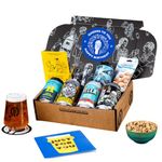 Premium Craft Pale Ale/IPA Happy Birthday Beer Gift Hamper - 5 Independent British Craft Beers, a Snack and Beer Tasting Glass by QWERTY Beer Box - Birthday Beer Gift for Men, Craft Beer Gift Set