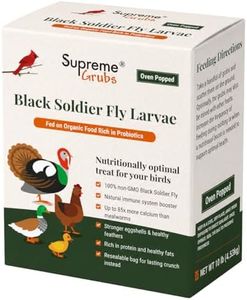 Supreme Grubs Dried Black Soldier Fly Larvae for Chickens, 85X More Calcium Than Mealworms, High Protein BSF Grub Chicken Feed Treats for Poultry, Hens, Ducks and Wild Birds, 10lb