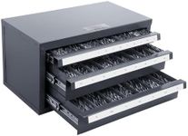 VEVOR Drill Bit Dispenser Cabinet, Three-Drawer Drill Bit Organizer Cabinet for 1mm to 13mm, Steel Drill Dispenser Organizer Cabinet with Labels, Stackable Drill Dispenser for Drill Bit Storage