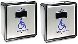 Olideauto Touchless Wave Sensor Button for Handicap Door with Handicapped Logo,Wired Stainless Steel Square 4.5'' Button Panel Olide-513N