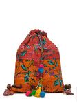 The House of tara Kantha Fabric Backpack for Women | 3 Liters | Casual Cotton Bags with Tassels, Soft Braided Straps & Spacious Compartment | Waterproof Backpack for College & Travel (Multicolor 1)