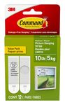 Command Medium Picture Hanging Strips, Damage Free Hanging Picture Hangers, No Tools Wall Hanging Strips for Back to School Dorm Organization, 12 White Adhesive Strip Pairs(24 Command Strips)