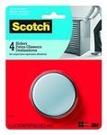 Scotch Self-Stick Furniture Sliders, 4 Furniture Movers, 2 3/8", Grey/Black (SP645-NA), 4 Sliders