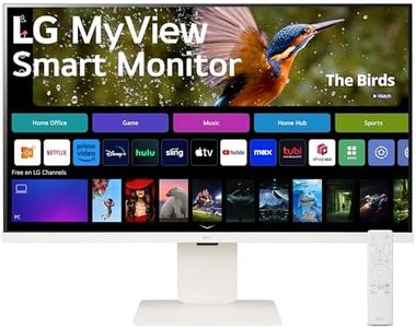LG MyView 4K Smart Monitor 32SR83U, 32 Inch, 4K UHD IPS Panel, Built in Speakers, Wifi & Bluetooth Connectivity, webOS Smart TV Apps with Remote Control, HDMI, USB-C, White