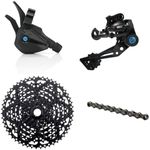 Box Three 1x9 Prime 9 Single-Shift Cycling Groupset Mountain E-Bike Matte Black, 9 Speed 1x Drivetrain Shifter, Rear Derailleur, Freehub Bike Cassette, Chain | Box Components