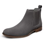 Cestfini Men's Chelsea Boots Dress Ankle Chukka Boots For Men Waterproof Suede Leather Fashion Slip On Shoes Work Low Heel Round Toe Boots-GREY-11