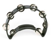 Rhythm Tech RT1010 Tambourine, Nickel Jingles, Black