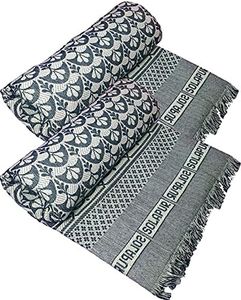 Cotonine - Cotton Single Size, Solapur Chaddar Blanket, Bottle Green Color, Pack of 2, Skin Friendly