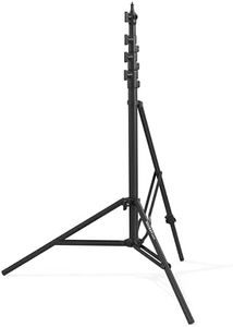 【Space-Saving】RAUBAY 10ft Light Stand – Corner-Style with Air Cushion, Adjustable Photography Light Support with Bubble Level & Independent Leg, Studio Lighting Tripod for Softbox, Video & Photography, Black (LT30-CB)