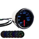 2-1/16" 52mm Fuel Press Gauge Tinted 7 Color 0-140 PSI Fuel Pressure Gauge Kit Includes Electronic Sensor