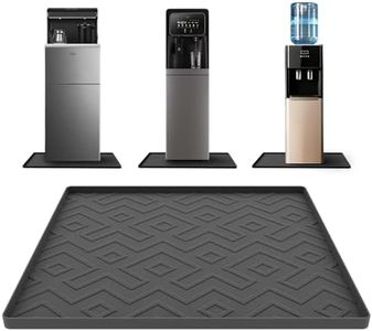 Water Cooler Mat – 19.7" x 19.7" Silicone Water Dispenser Mat for Floor & Countertop, Spill-Proof & Waterproof Tray for Coffee Maker, Kitchen, Pets, Office Use (Black, 19.7' * 19.7')