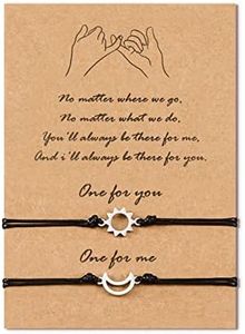 VU100 2 piezas de pulsera de sol y luna, pulsera de pareja pulsera de amistad trenzada a juego, pulsera familiar hombre mujer niña mejor amiga madre hija regalo