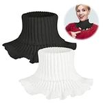 EQLEF Knitted Fake Collar, Detachable False Turtleneck Knitted Neck Warmer For Women Girls Clothing Accesories (2PCS)