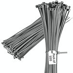 Bolt Dropper Zip Ties Pack of 100-12'' Gray Heavy Duty Cable Ties - 40lb Strength Self-Locking Nylon Wire Ties - Weather-Resistant Zip Tie for Cable Management and Securing Various Items