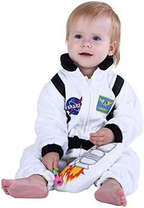 HSCTEK Baby Astronaut Costume, Infant Space Cosplay Newborn Boys Girls, Toddler Halloween Suit Costume Kids White 18-24 Months