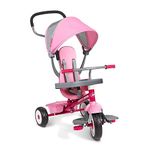 Radio Flyer 481TPZ 4-in-1 Stroll 'N Trike Stroller Tricycle, Pink, 19.88" x 35.04" x 40.75"