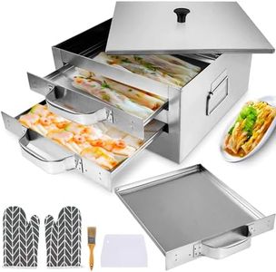 Gasgimos 2-Layer Rice Noodle Roll Steamer, with Extra Steam Tray, Stainless Steel Top Open Rice Roll Steamer, for Home Use, Chinese Cheung Fun Cuisine Recipes Cookware, for Stove, Induction Cooktop