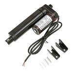 DUPDMKIN Linear Actuator 12V 900N(225lbs) Black Linear Actuator Linear Motion Actuator with Mounting Brackets Electric Actuator Ideal for Solar Panels, Industrial Equipment, Electric Sofa (100MM)