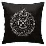 Square Cushion Case Black Ouroboros Magic Symbol Cushion Cover Fashion Pillow Cover Luxury Pillowcase 45X45Cm For Sofa Chair Bedroom Housewarming Gift