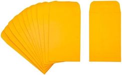 ESSENTIAL #1 100 Piece Coin Envelopes 2.25" x 3.5" with Gummed Flap, Small Parts Envelope for Home and Office Use (Yellow -100)