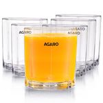 AGARO Elegant Octagonal Glass 200ml set of 6, Juice and Water Drinking Glass Transparent.