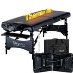 Master Massage 30” Galaxy Therma Top Portable Massage Table for Professional& Home Use, Adjustable Height Travel Massage Bed, Salon Beauty Spa Tattoo Lash Bed with Accessories (Black)