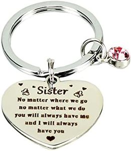 Inspirational Gifts for Sister Graduation Gifts, Sister Birthday Gifts from Sister Gifts from Sisters Brother, Little Big Sister Keychain Present