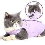 Cat Surgery Recovery Suit for Surgical Abdominal Wounds Home Indoor Pet Clothing E-Collar Alternative for Cats After Surgery Pajama Suit