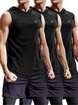 NELEUS Dry Fit Workout Athletic Muscle Tank with Hoods Pack of 3, 5036# 3 Pack:black, Small