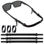 UoQo 3Pcs Adjustable Glasses Strap, Non-Slip Sports Glasses Holder Elastic Silicone Sunglasses Strap No Tail Sunglasses Holder Neck Lanyard Cord Eyewear Retainer for Men Women Teenagers