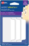 Avery UltraTabs Repositionable Filing Tabs, Two-Side Writable Index Tabs, 3" X 11/2", White, 24 Pack (74776)