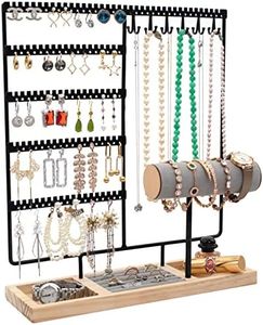 Jewelry Organizer Stand, Earring Holder Organizer with 108 Holes, Jewelry Stand with Bracelet Holder, Jewelry Holder that Can Store Necklaces Rings Earrings Watches Bracelets, Suitable Gifts for Women