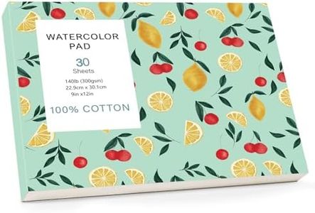 30 Sheets Watercolor Paper Pad 9x12, 140 lb/300 GSM Cold Press Watercolor Paper Tearable Water Color Pad for Art Painting, Drawing