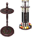 MoyanSuper Pool Stick Holder Billiard Cue Rack Holds 10 Sticks Floor Stand,Burgundy