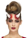 Smiffys Make-Up FX, Latex Devil Horn Prosthetics, with Adhesive, Cosmetics and Disguises Fancy Dress, Devil Dress Up Cosmetics & Disguises.