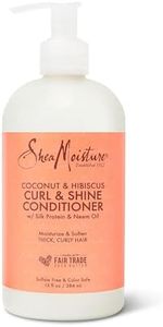 SheaMoisture Curl & Shine Conditioner Coconut & Hibiscus, for Thick, Curly Hair to Moisturize & Soften, 13 oz